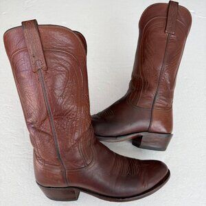 Size 9.5D-Lucchese N1596.R4 Mens Classics Ranch Hand Leather Boots Tan Burnished
